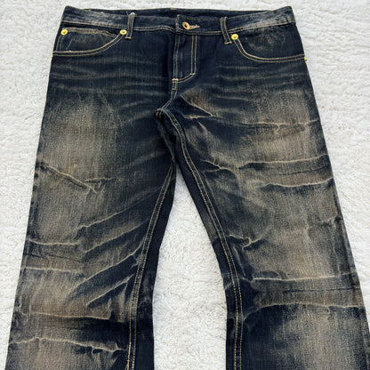 Semantic Design Mud Whisker Wash Flared Jeans