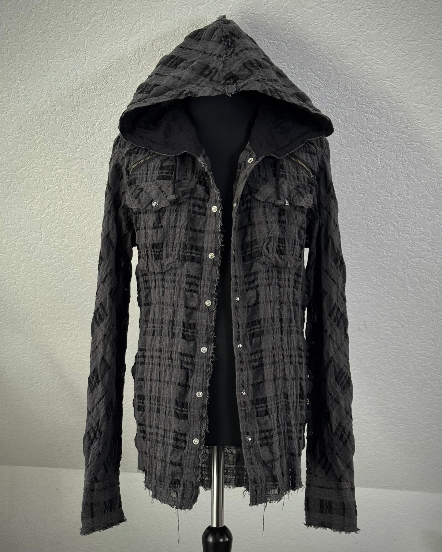 L.G.B. Hooded Flannel Button Up Shirt