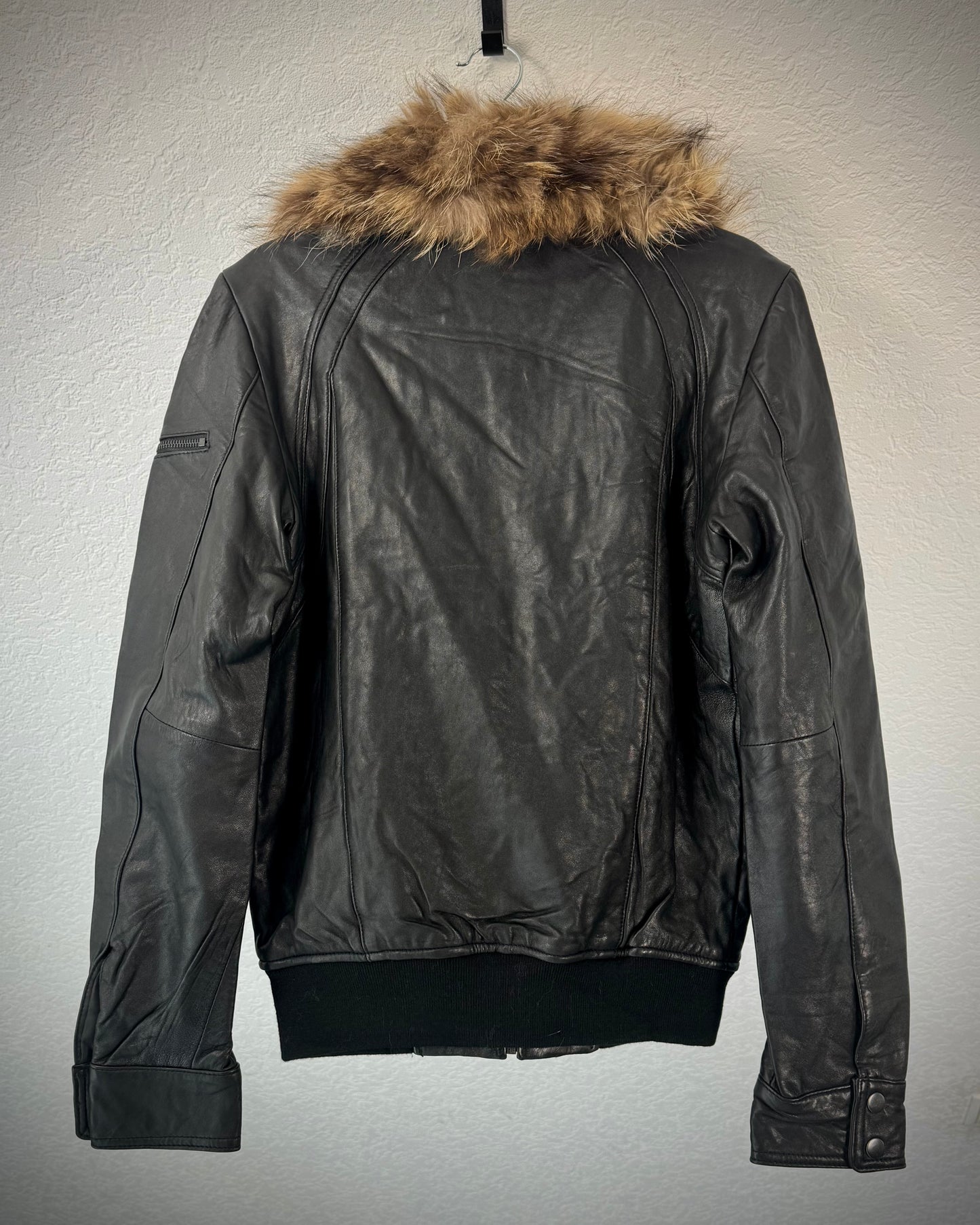 Otani Hikaku Chunky Fur Collar Leather Jacket