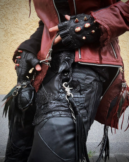 14th Addiction Bordeaux Beat It Leather Jacket