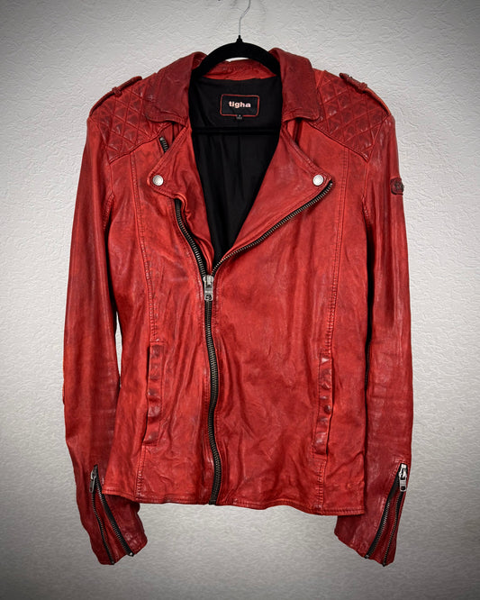 Tigha Bloody Leather Biker Jacket