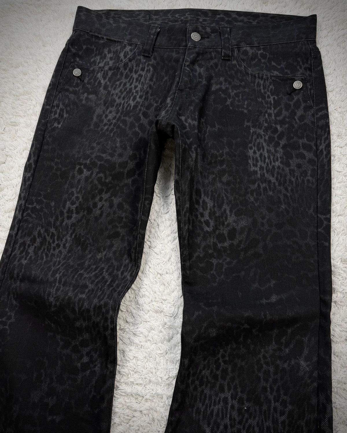 Tornado Mart Leopard Pattern Flared Jeans