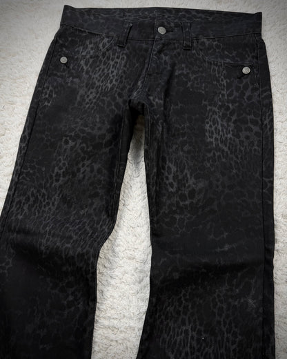 Tornado Mart Leopard Pattern Flared Jeans