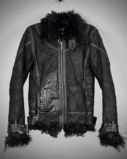 Varentine Fur Lined Leather Patchwork Jacket