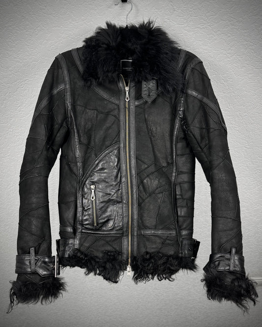 Varentine Fur Lined Leather Patchwork Jacket