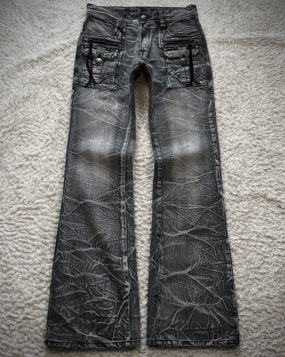 Blow By Blue Honeycomb Washed Bootcut Cargo Denim