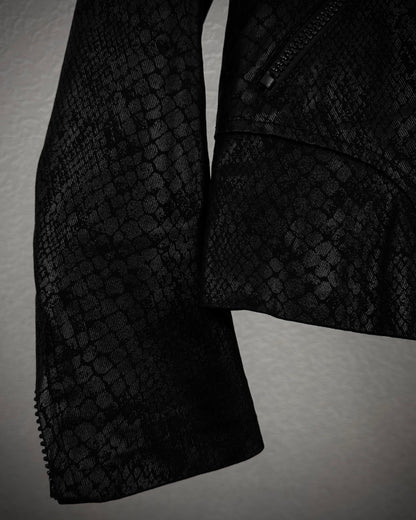 By The R Python Waxed Studded Biker Jacket