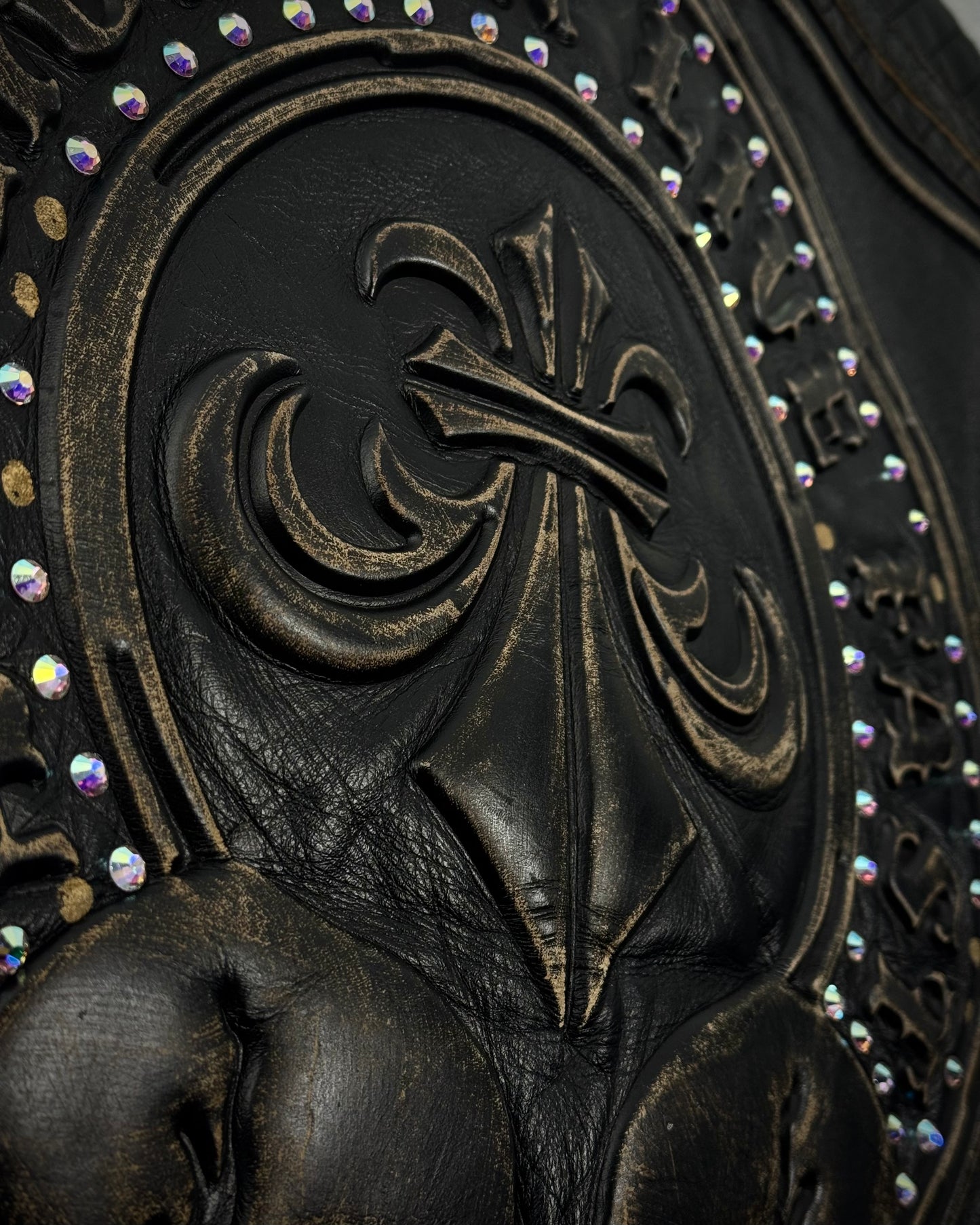 Affliction Limited Edition 3D Fleur De Lis Leather Jacket