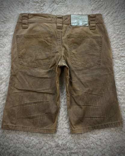 Xfrm Skull Embroidery Whisker Washed Stitched Shorts