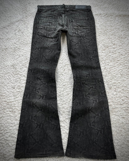 Tornado Mart Shadow Python Flared Jeans