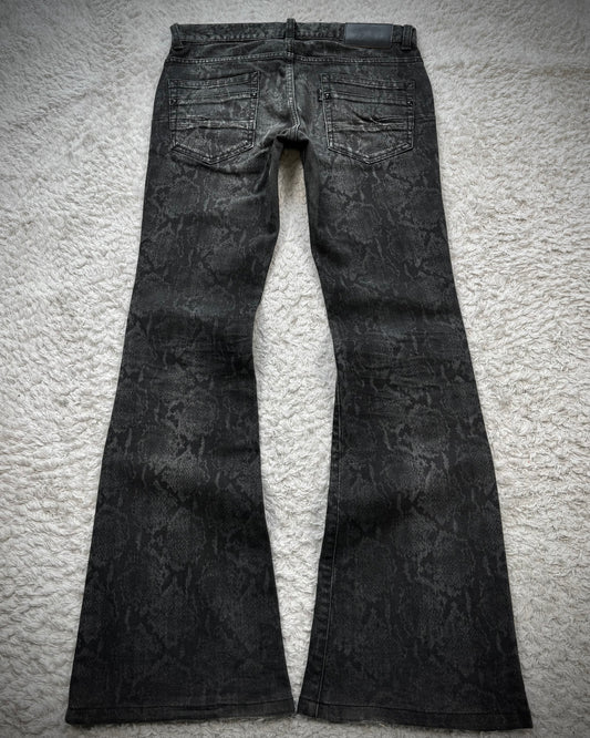 Tornado Mart Shadow Python Flared Jeans