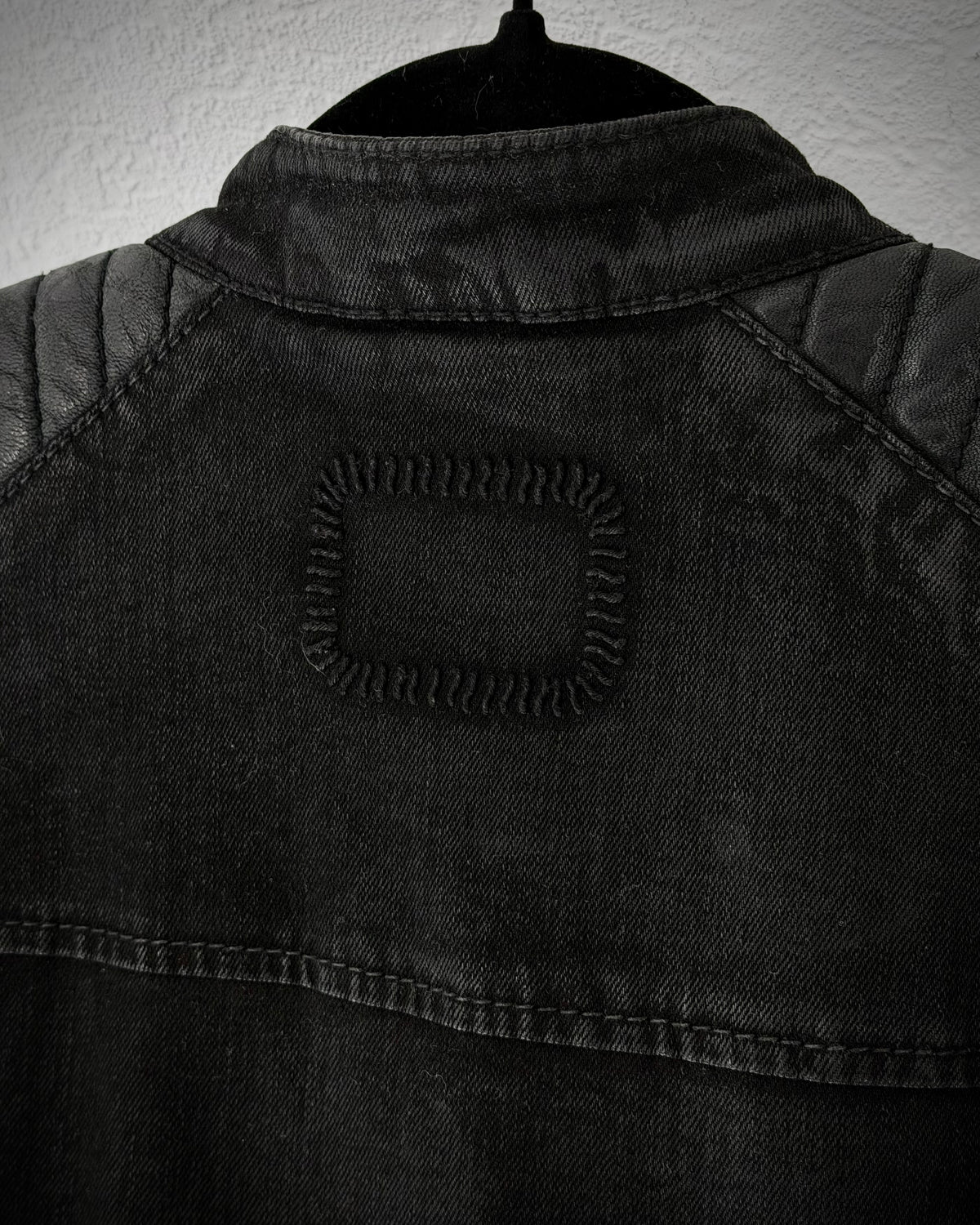 Tigha Waxed Leather Biker Jacket