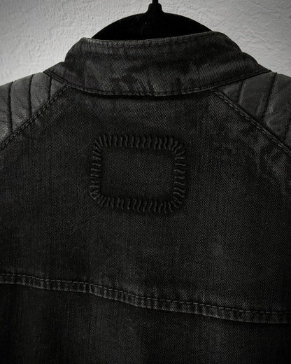 Tigha Waxed Leather Biker Jacket