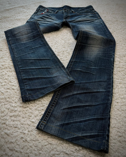 Classical Elf Whisker Washed Vintage Flared Jeans