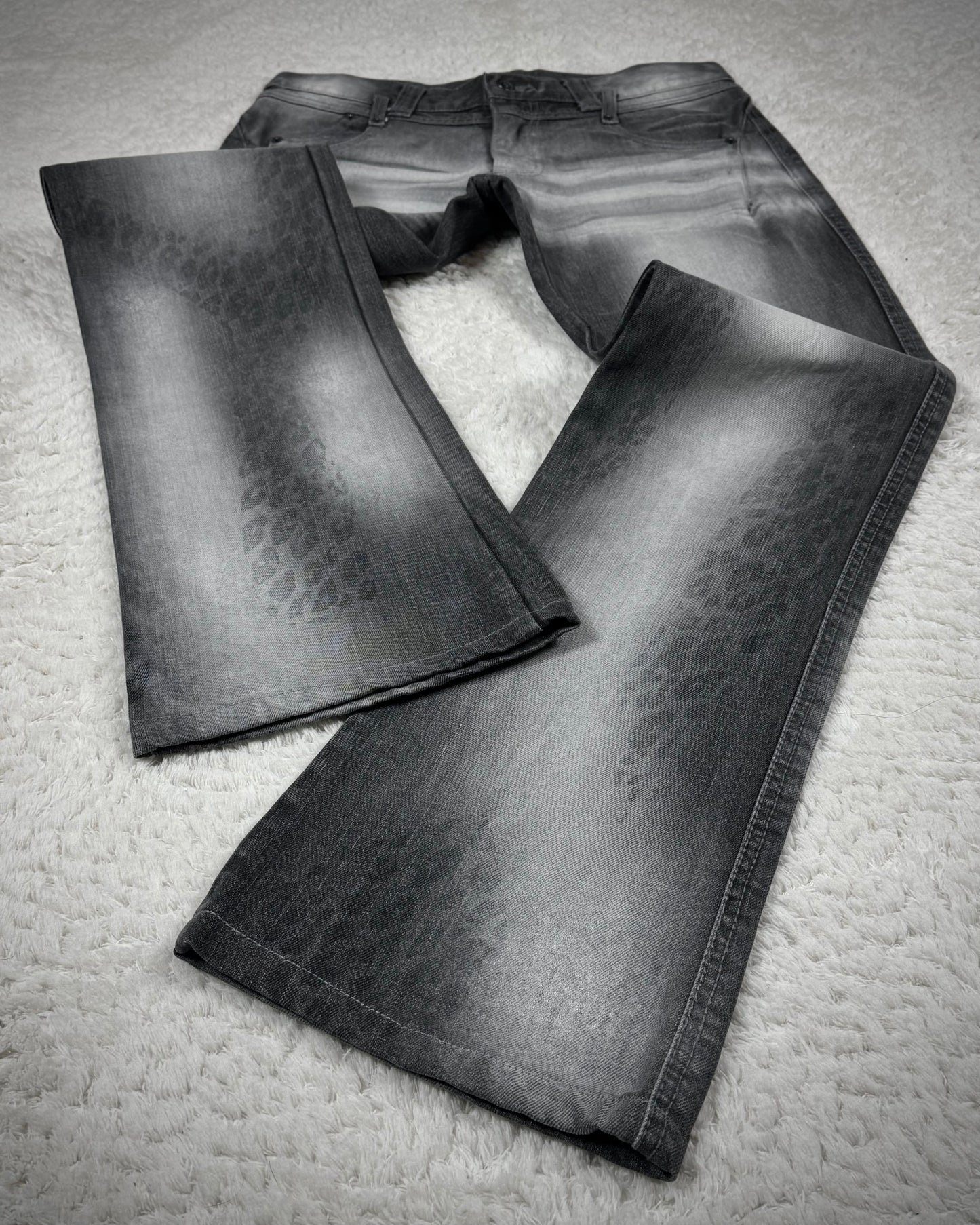 Semantic Design Leopard Imprint Bootcut Jeans