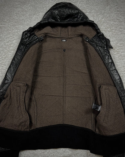 L.G.B. Hooded Textured Leather Parka