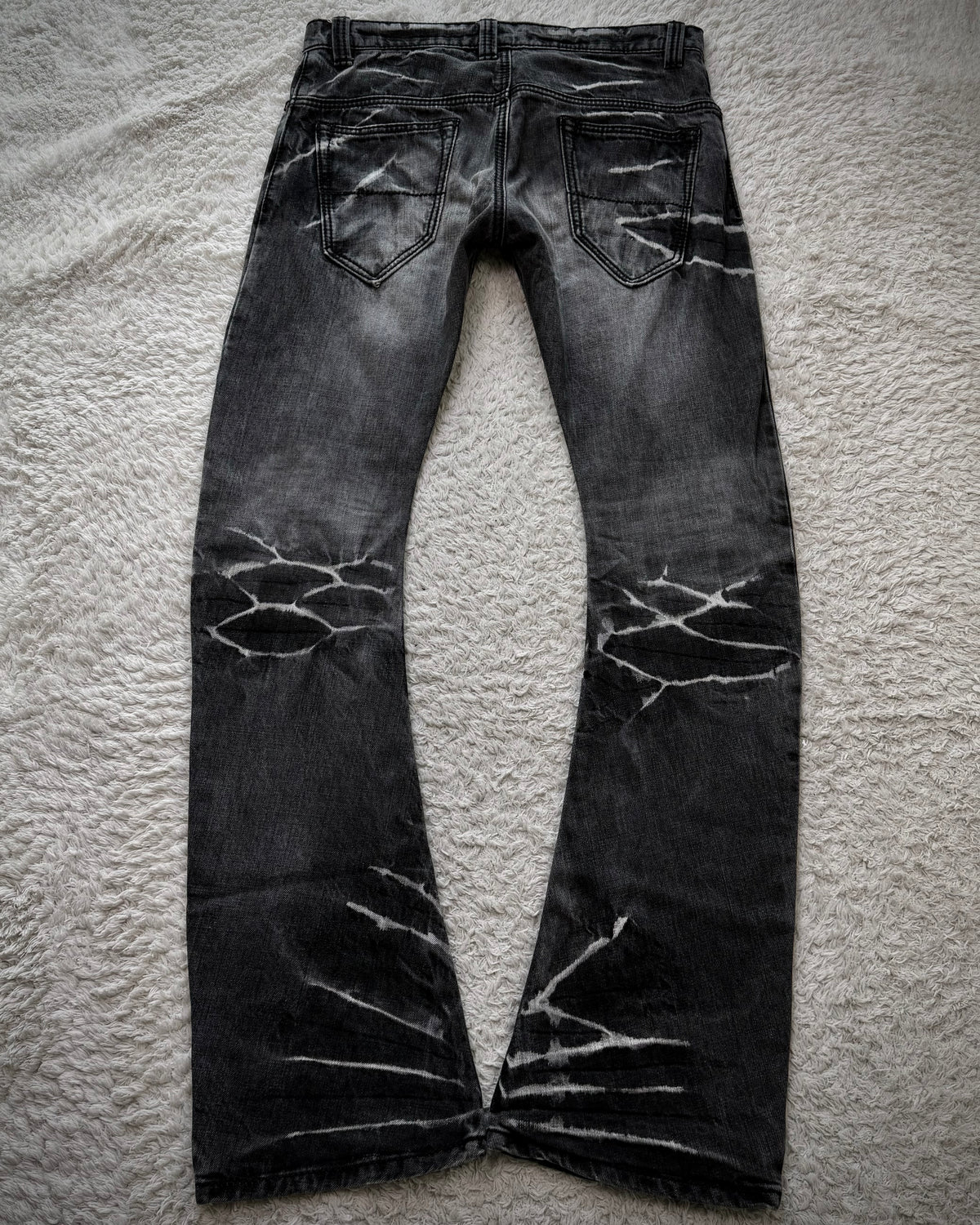 Johnny Wolf Clawmarks Washed J-Cut Flared Jeans