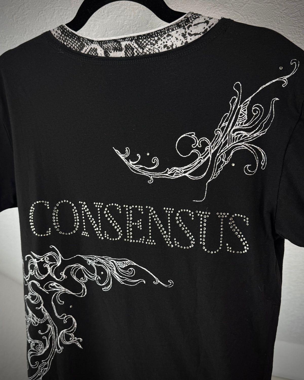 Midas Python Layered Tribal Rhinestone T-Shirt