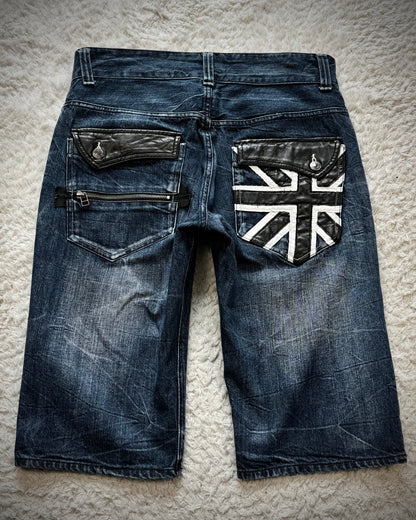 Root Three UK Flag Denim Shorts