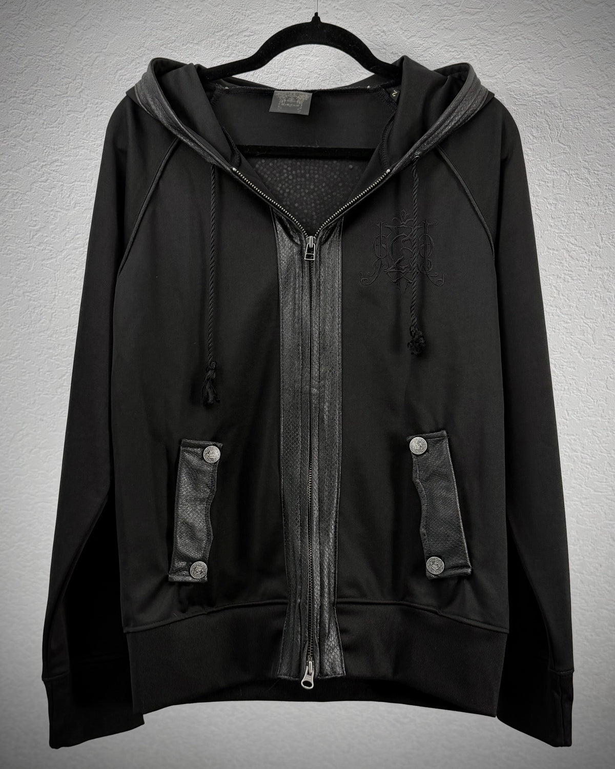 Midas Crystal Skull Python Detailed Zip Up Hoodie