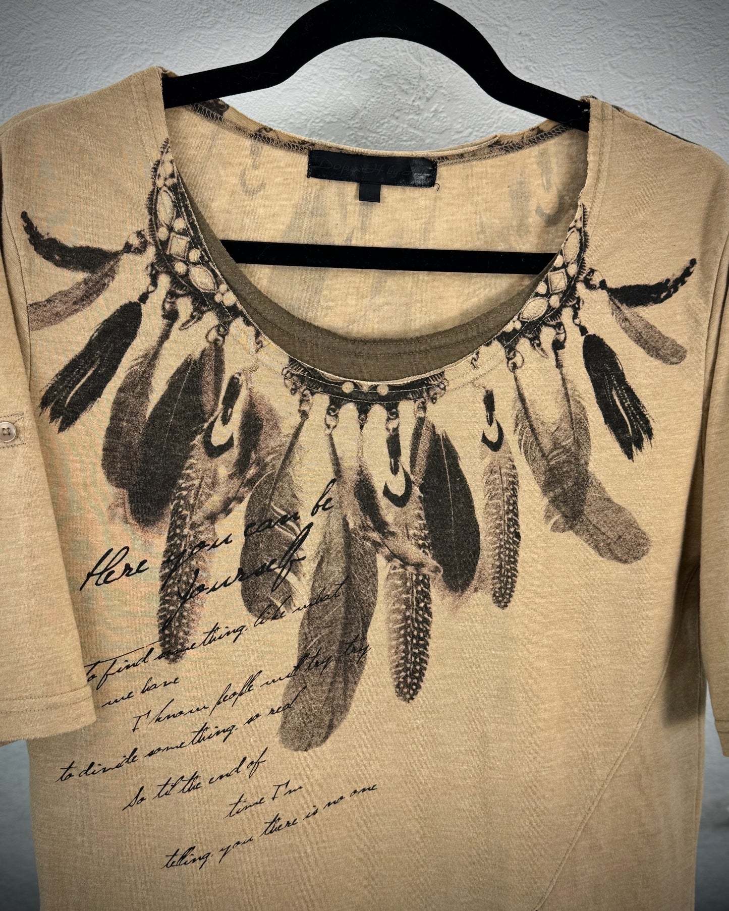 Dope Double Layered Feather Necklace T-Shirt
