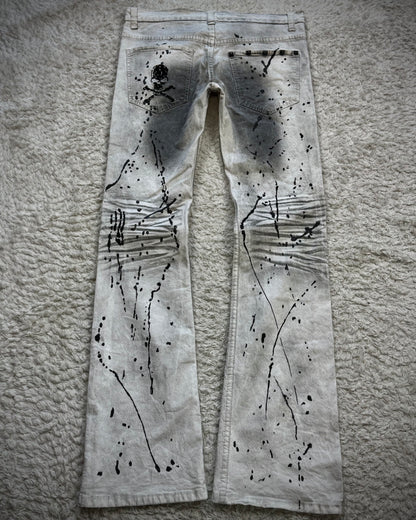 K.U.I Whisker Washed Luster Splatter Bootcut Jeans