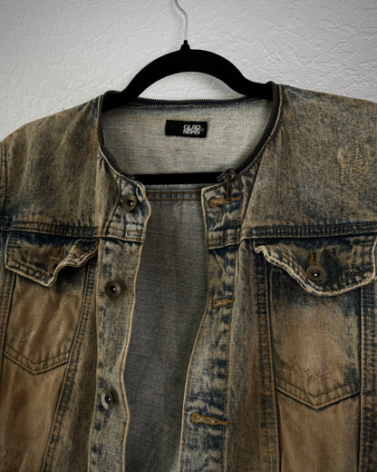 Glad News Mud Wash Distressed Denim Jacket