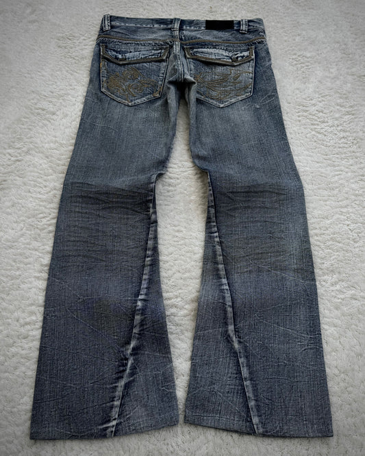 Tornado Mart Decorated Spiral Flared Jeans