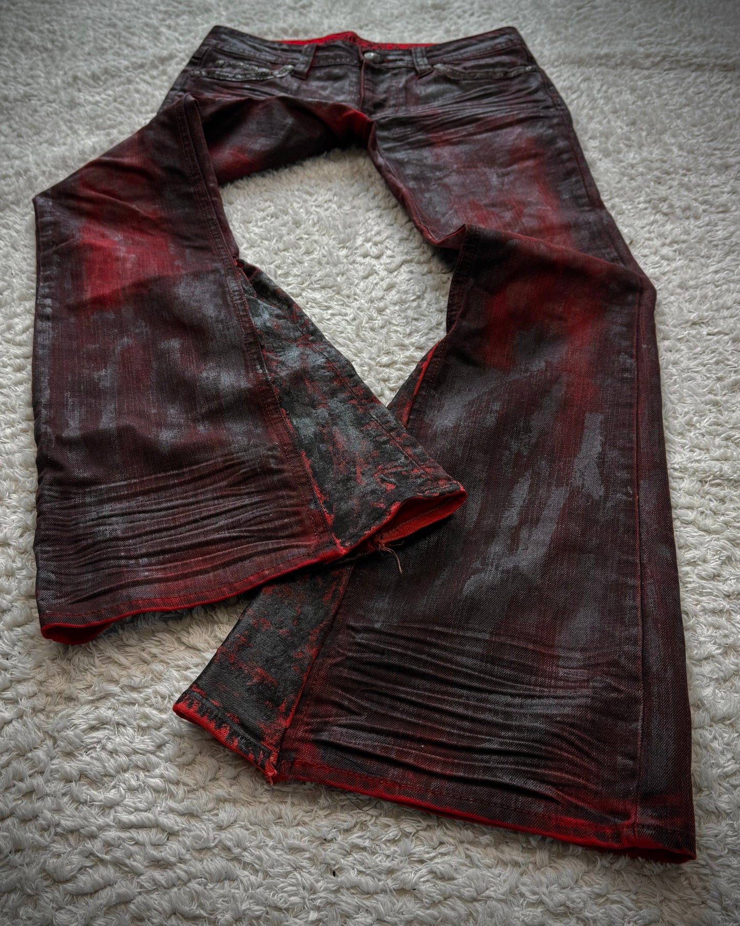 Sky Bombers Blood Waxed Whiskered Flared Jeans