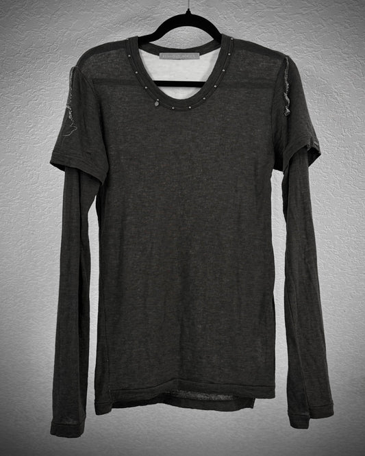 FranCisT MOR.K.S. Double Layered Studded Silver Thread Longsleeve Shirt