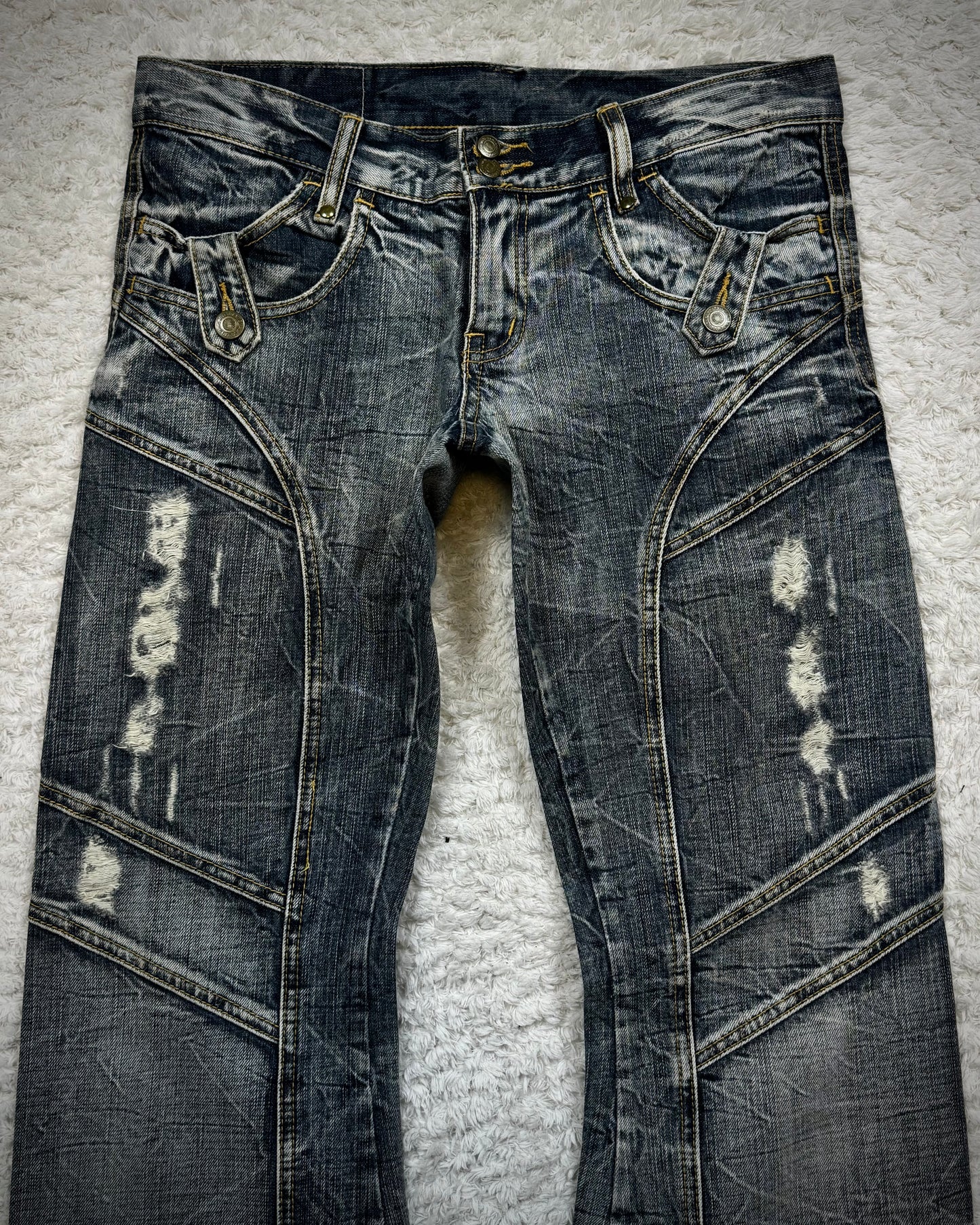 Tornado Mart Vintage Constructed Flared Jeans