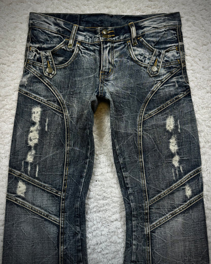 Tornado Mart Vintage Constructed Flared Jeans