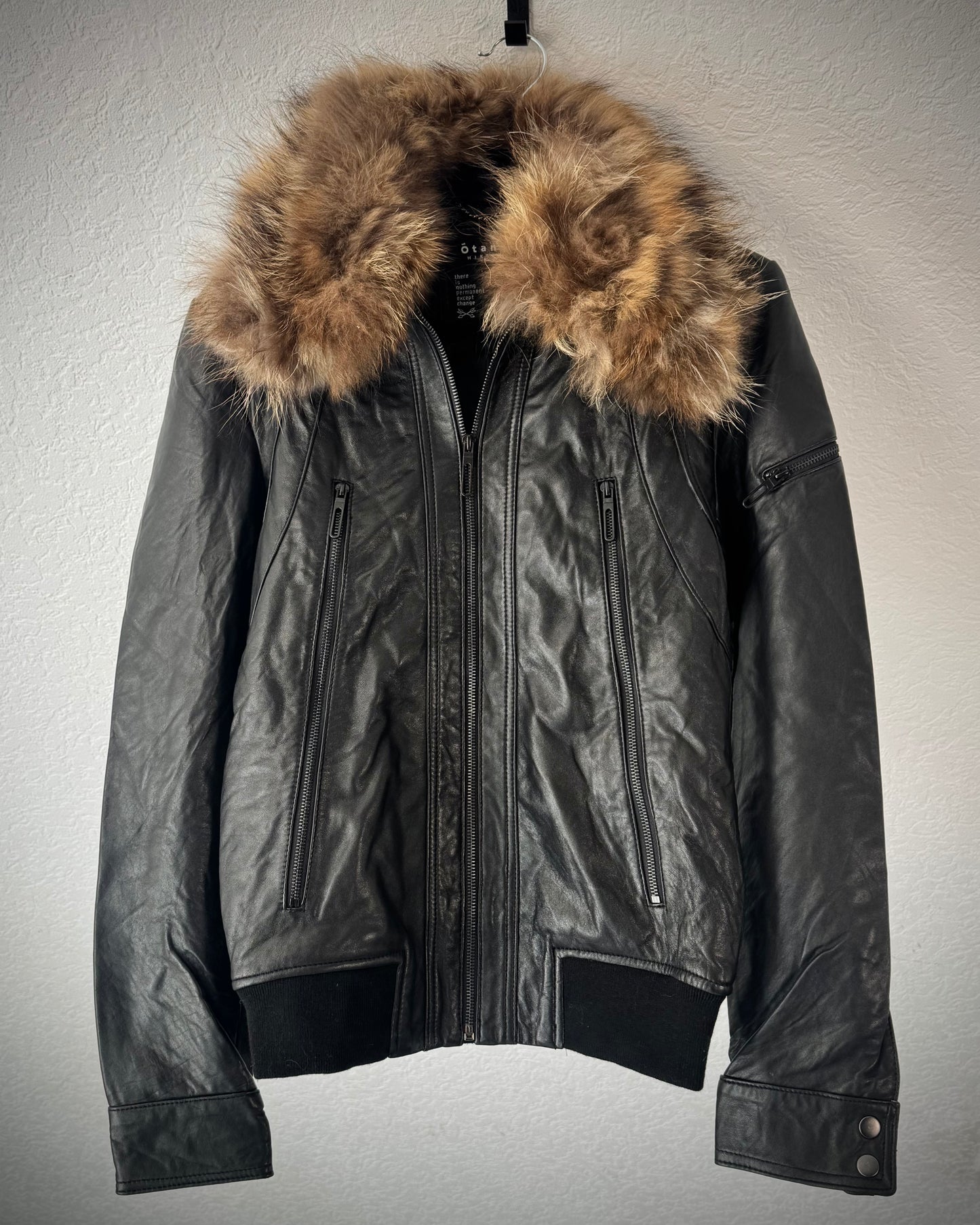 Otani Hikaku Chunky Fur Collar Leather Jacket