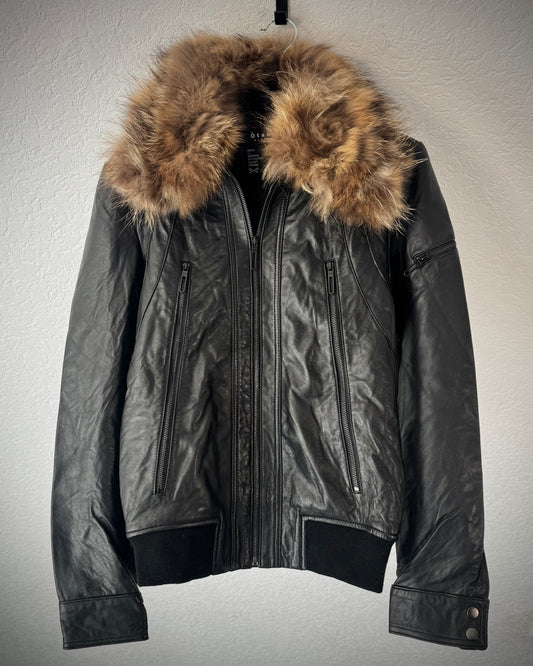 Otani Hikaku Chunky Fur Collar Leather Jacket