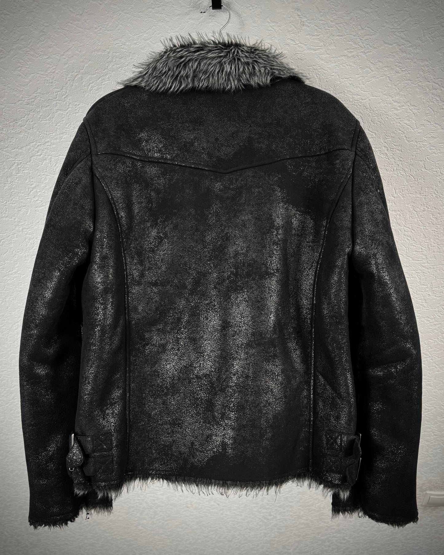 Mussino Luster Textured Fur Lined Jacket