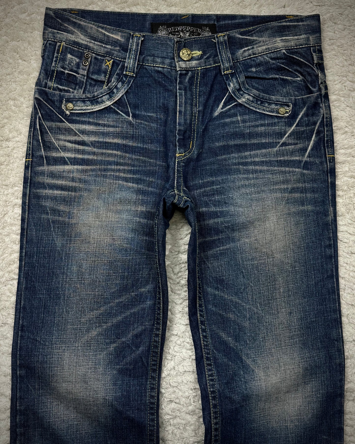 Red Pepper Clawmarks Washed Repaired Bootcut Jeans
