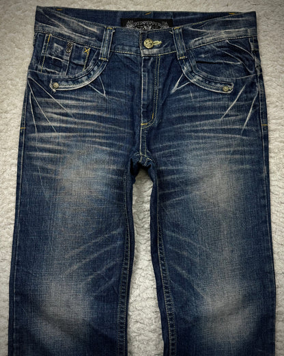 Red Pepper Clawmarks Washed Repaired Bootcut Jeans