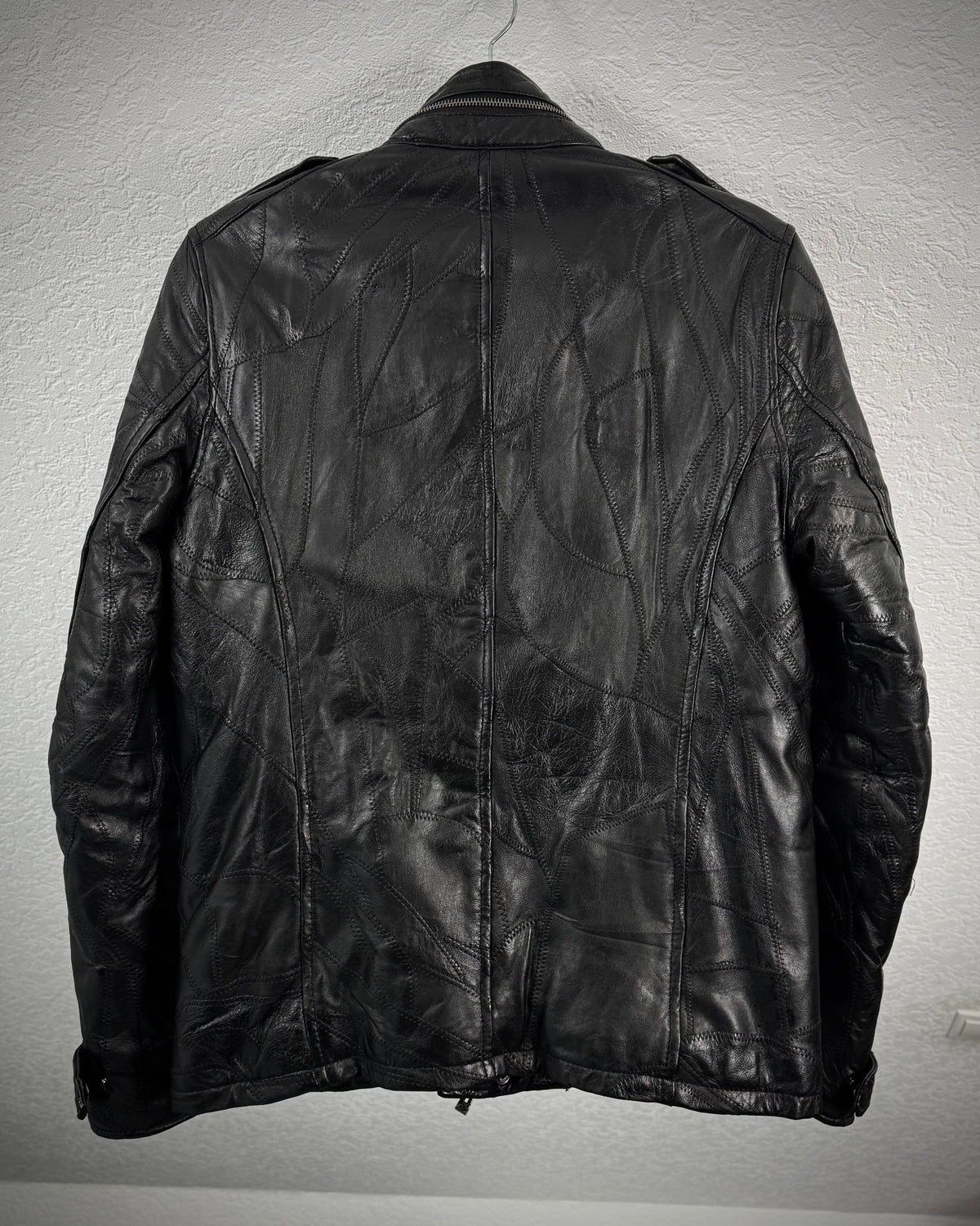 CAV-000 Scar Stitched Patchwork Leather Jacket