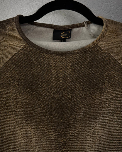Roberto Cavalli Wood Textured Raglan T-Shirt