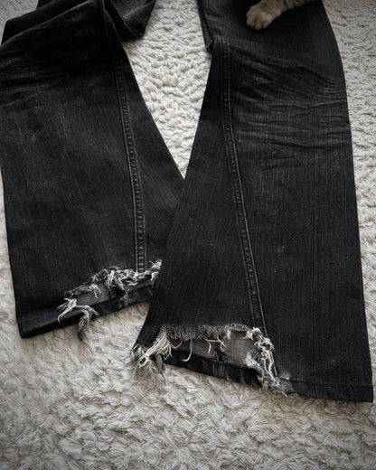 Tornado Mart Clawmarks Washed Spiral Flared Jeans
