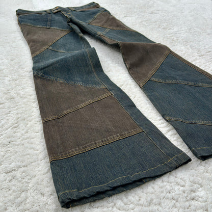 Tornado Mart Patchwork Flared Denim