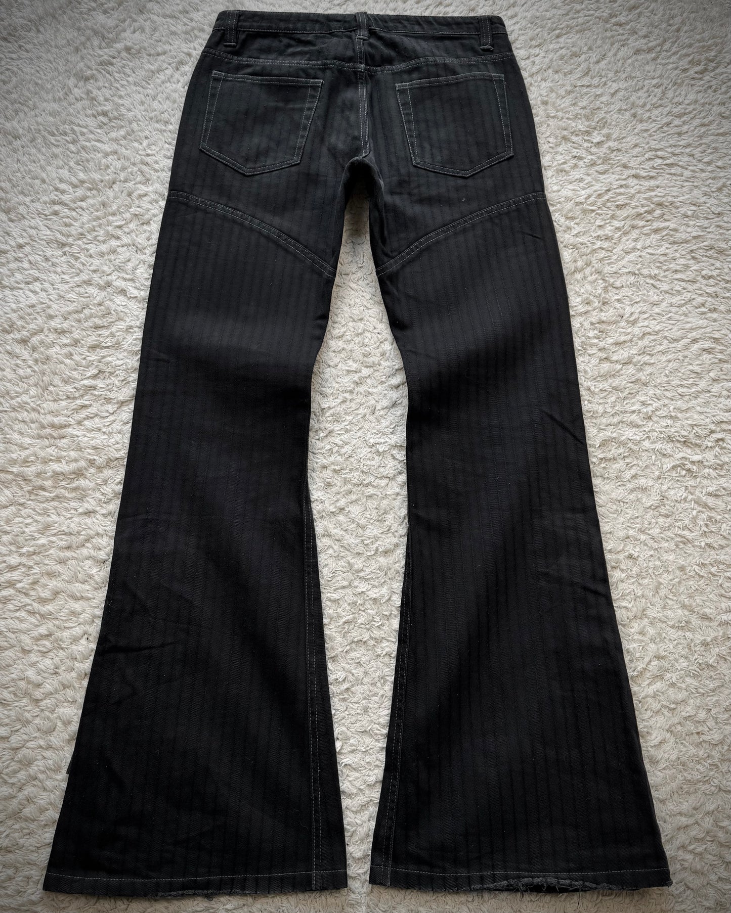 Tornado Mart Pin Striped Lace Up Flared Pants