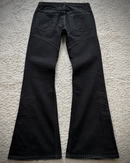 Tornado Mart Pin Striped Lace Up Flared Pants