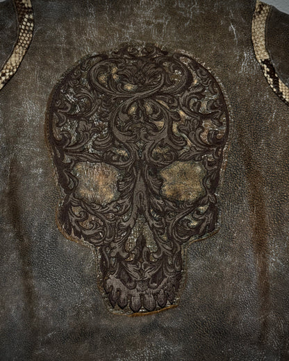 Obelisk Python Skull Leather Jacket