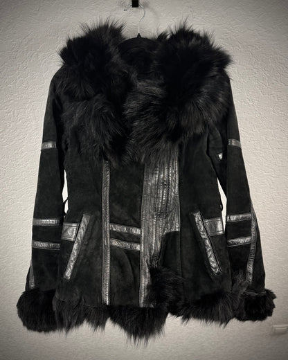 Habosina Fur Extended Leather Jacket