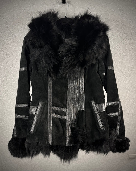 Habosina Fur Extended Leather Jacket