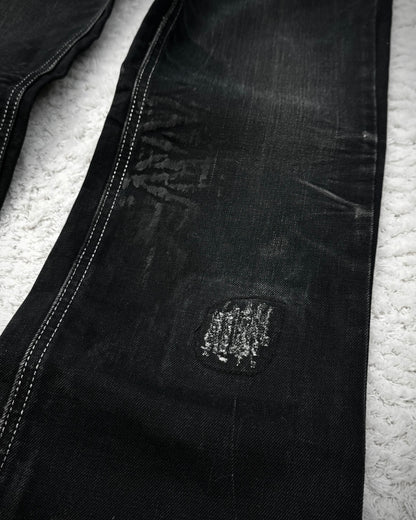 Solberry Studded Pierced Waxed Bootcut Jeans