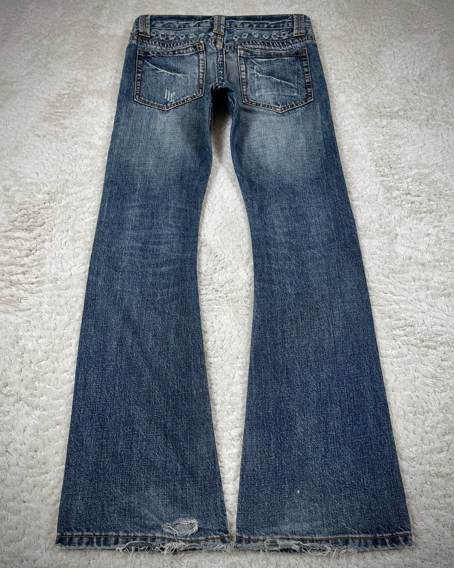 Beast Studded Distressing Flared Jeans