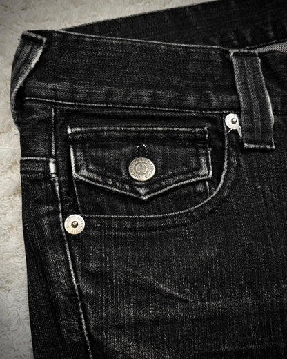 Tornado Mart Clawmarks Washed Spiral Flared Jeans