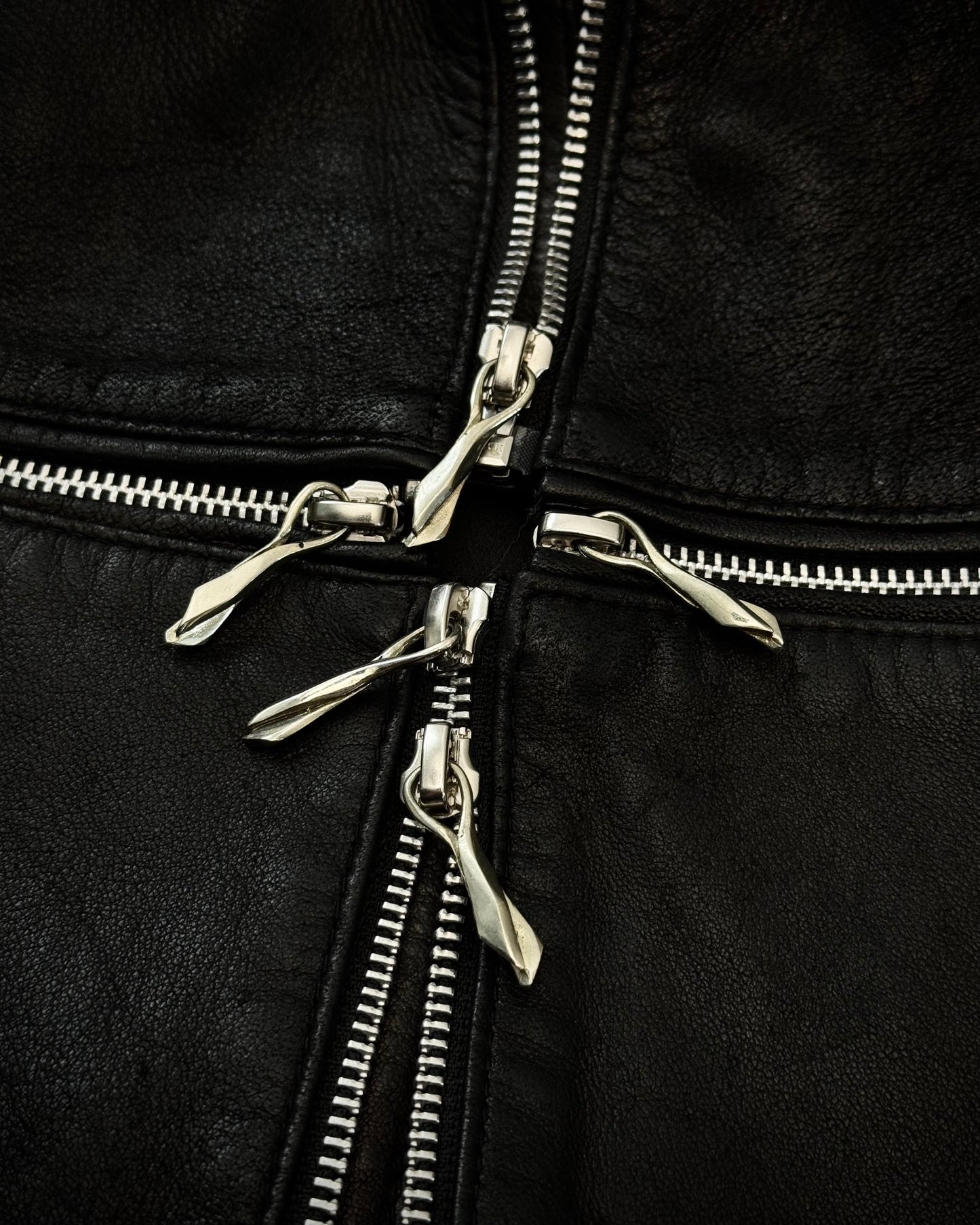14th Addiction Cross Zip Leather Jacket
